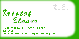 kristof blaser business card